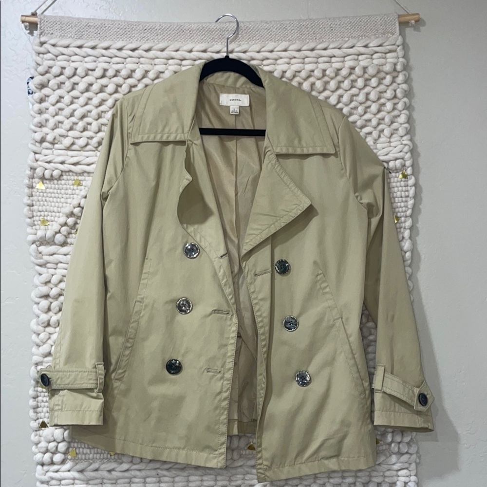Merona Tan Trench Coat Timeless Classic Design